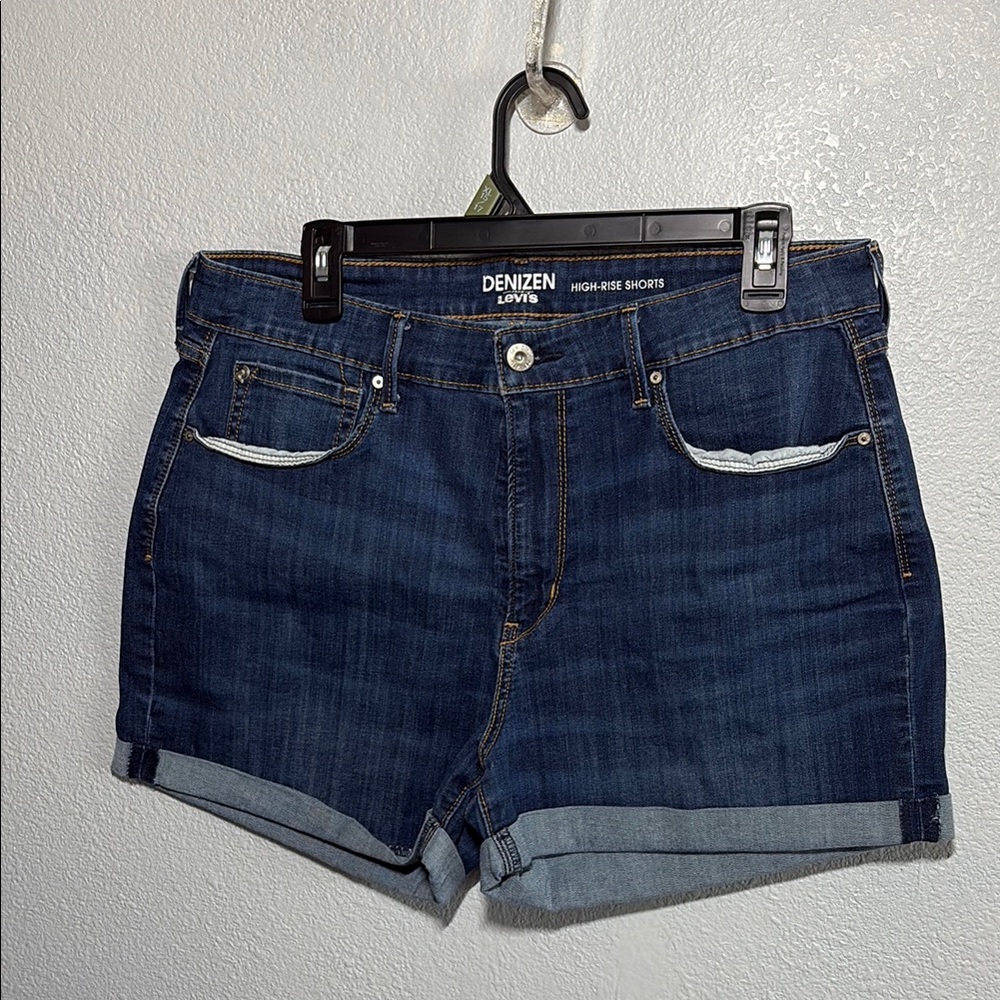 Denizen from Levi's Blue High Waist Cuffed Denim Shorts